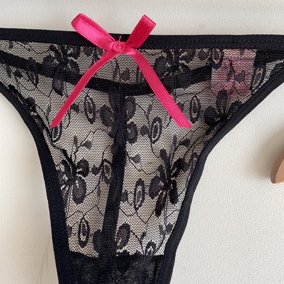 Native Intimates"Pink & Black lace Baby Doll Dress - Picture 2 of 9